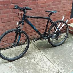alloy light weight profiled frame , drop out wheels , lock out forks , 24 gears , alloy seat post , ready to ride . some cosmetic wear but all functional,  recent new brake blocks . possible delivery local to stourbridge .
for prompt response/ answers ring 07946447134
