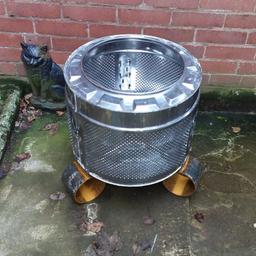 upcycled washing machine drum with feet , ready to use . possible delivery local to stourbridge . for fast response / answers ring 07946447134 .