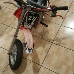 Good condition Orion 50cc 2stroke automatic rev and go mini dirt bike for sale 
Everything working perfectly as it should starts up first time everytime 
Does around 30/35mph top speed 
Has kill switch to cut off 
No silly offers 
Cash on collection 
Great fun for kids 
Any questions get in touch