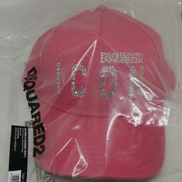 DSQUARED2 Baseball cap 
Cappellino D2 rosa con scritta in brillantini 
Articolo nuovo venduto in confezione originale.