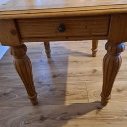 I am selling my small solid wood side table with drawer which would make an ideal upcycling project. just look at those legs. The table is extremely well build but as you can see from the table top it is in need of some TLC.

length 27 inches
height 24 inches
width 24 inches

collection only please