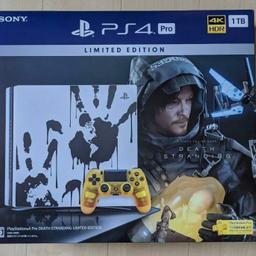 limited edition playstation 4 pro death stranding console in new condition fully boxed with game. these are going up in price. check eBay and Amazon. bargain £300.