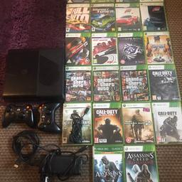 Xbox 360, 2 controllers, 22 games see pics for titles. All cables 
£70
07907 169393
Collection only