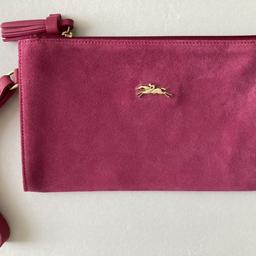 Lovely pink leather pouch/clutch. Never been used, come with a dustbag.