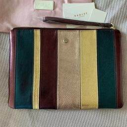 RADLEY London Clifton Hall Leather Pouch Clutch Bag Metallic Amethyst BRAND NEW. Would make ideal Christmas present. Looking for £70 o.v.n.o as cost a lot more and obviously never been used.