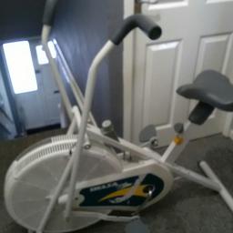 Exercise bike in good condition there are grooves missing in the front wheel but it doesn't stop the bike from working it works fine collection only