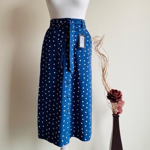 Buy & Sell Lancashire Chorley - Photos for Size 6 blue polka dot linen skirt