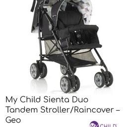 pushchair one year from new , barely used.from smoke and pet free. with rain cover. can deliver if you are local.this double stroller is made for newborn and toddler. you can lay the newborn in the back and have the toddler sit in the front sea