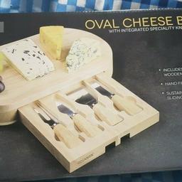 Brand New Occasion Oval Cheese Board with Integrated Drawer and 4 Specialist Cheese...
