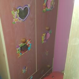 excellent condition pink and beach wardrobe is about 5 ft high