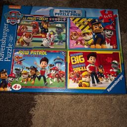 4 x paw patrol puzzles one has been opened the other packets are sealed