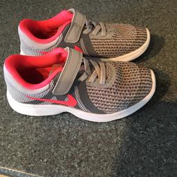Girls trainers pink & grey, very good condition.
They were grown out of before wearing out.
Elasticated laces & Velcro fastening.
Collection only from Dawley