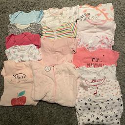 Bundle of vests and sleepsuits 

Size 3-6 months