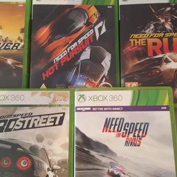 xbox 360 games x5 need for speed games, i do not post.