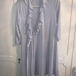 Size 12 grey / lilac coloured wrap style dress quarter sleeved
