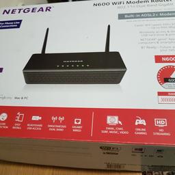 Netgear N600 Wi-Fi Router/Modem
Dual Wi-Fi Bands 2.5ghz + 5ghz
Like new unwanted Xmas present.
Collection from Horwich BL6 6PA or can post at extra cost.