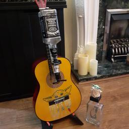 Mandalorian Guitar Bar And Decanter. . Excellent condition used guitar with new additions to make the guitar bar. the decanter is a used sterilised bottle with new additions .collection only from B26 Jack Daniels bottle and stand not included