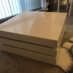White gloss coffee table