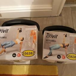 2 brand new kettlebells (still in their original packaging) for sale. One is 4kg and the other is 6kg. £10 each

Collection only, Outwood, Wakefield. From pet and smoke free home