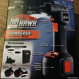 Selling brand new Air Hawk pro, tyre inflator selling as not in use.