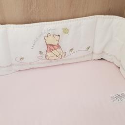 Winnie the Pooh cot bumper.
Never used
Perfect condition. Material tied tonsdcure to cot bars

I have other Winnie the Pooh cot bumpers, coverlets and hanging tidy - please see my other items
