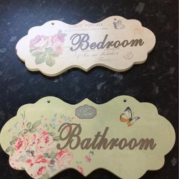 Bathroom plaque .....£1.50 each
Bedroom plaque....both have previously been used but still in good clean condition.....
Will post for additional fees but message me first as not connected to shpocks wallet.......