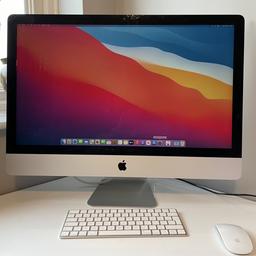 Apple Imac 27 inch retina 5k new condition 
All in one: so sleek on your desk. Flat screen. 
Memory 8gb 1867mhz 
3.2 processor. Screen size 27” 
Silver Built-in Bluetooth Adapter, Built-in Camera, Built-in Microphone, Built-in Speakers, Built-in Wi-Fi Adapter, Dust Shield
Genuine product 
See images of full spec 
Purchased brand new from solutions Apple store in Chelmsford 
Due to change in work this is not required. 
Has been restored to original brand new settings so you can make it yours