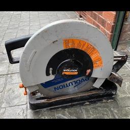 Evolution Rage 2 TCT multipurpose chop saw. 
In full working order. 
110v
355mm/14inch
Needs a blade