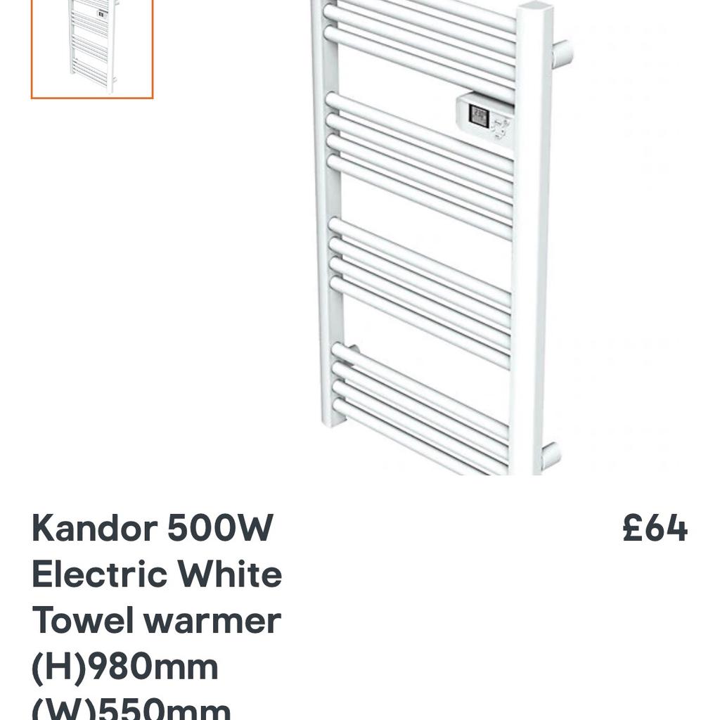 Kandor 500W White Electric Towel Rail in BH23 Sea for 30.00 for