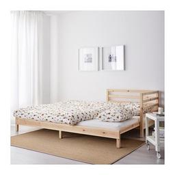 RRP 170  IKEA Tarva Daybed with double mattresses

Ikea Tarva Day Bed with Trundle

Comes with two single mattresses - never been slept on.

Trundle allows it to pull out into a double bed, trundle has never been put together all pieces and screws with instructions available too.