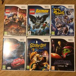 Wii game bundle ...

- Lego Batman
- Raving Rabbids travel in time
- LEGO Lord of the Rings
- Disney Cars 2
- Metroid other M
- Scooby Doo first frights

All in good condition !
Open to offers