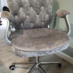 Grey with Diamonts office chair clean on good condition some scratch on arm rests .