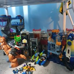 NEED GONE ASAP!!!! sensible OFFERS

large bundle of imaginext. need gone ASAP.
 some things are missing like the discs that shoot out. lift on batman doesn't work. spaceship needs batteries but the screw is rounded off so can't open it.