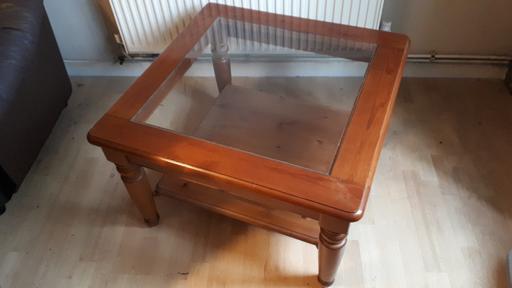 Buy & Sell South East London Eltham - South East London - Photos for Dark pine wood coffee table with glass top