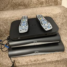 2 sky HD boxes 2 remotes and 1 sky q box. Sold as seen.