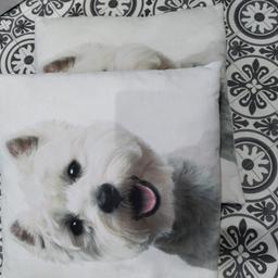 two matching westie cushions in great condition