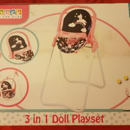 3 in 1 doll playset, box abit damaged. collection chorley pr6 area. £4