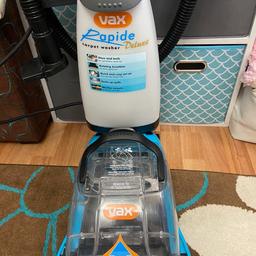 Vax rapide deluxe carpet cleaner. In fully working order.
Great condition, it’s been cleaned throughly.
Pick up only. No time wasters please.