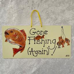Gone fishing (again)! sign

5 available 

Decorative sign with fishing design for the home or shed which can be hung from the yellow string attached 

Perfect gift for any angling fan

Open to offers