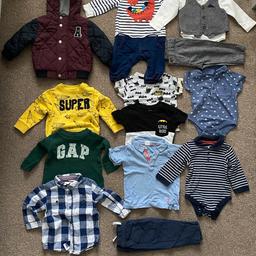 6-9 months bundle of used clothes
12 items
1 coat/jacket
1 jumper
1 long sleeve top
1 shirt
3 t-shirts
2 collared popper up tops
1 pair of trousers
1 all in one top/trousers
1 suit with shirt, waistcoat and trousers
Collection Southwater or happy to post for additional £3.50 for Royal Mail second class.
All clothes have been in storage so will need washing before wearing.