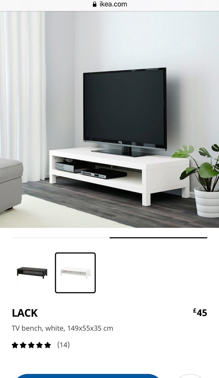 Ikea lack Tv media unit stand in white in DY8 Dudley for £25.00 for