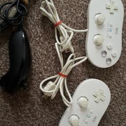 white wii classic controllers x2 £10 each
black wii nunchuck £7