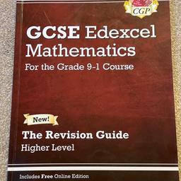 CGP
GCSE Edexcel mathematicss book
The Revision Guide (rrp £5.95)
Higher level
For Grades 9-1 course
New Specification
Looked after very well it’s in excellent condition
Collection only