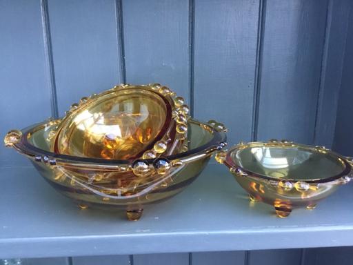 Buy & Sell Suffolk East Suffolk - Photos for Vintage Sowerby Amber Orange Glass Dessert Se