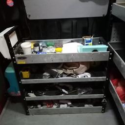Van racking all made of steel and also it come with automatic hand sanitizer on the side been used on pluming van platform