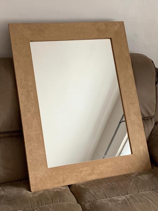 Buy & Sell Peterborough - Photos for Large Mirror - Suede Style Surround