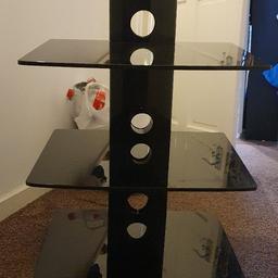 Wall Mounted Glass Shelves, Great Condition. fully Assembled, can dismantle if required. Can be used for media or just to store items.