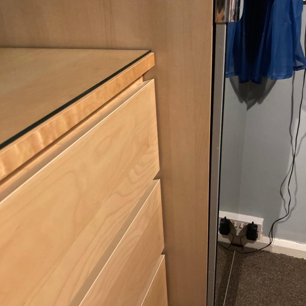 IKEA malm drawers with glass top in ST5Lyme for £10.00 for sale Shpock