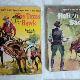 The Texas hawk by Bradford Scott No677
Hell in the saddle by Luke stroud No766
Red rebel by Brad Cordell No950
No law for loners by Emerson Dodge No1090