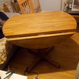 drop leaf table solid wood 2 chairs
round £15 3 pictures